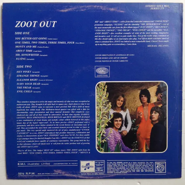 Zoot (2) - Zoot Out, Pop, Rock, Pop Rock, Psychedelic Rock, 1971 - Columbia, Australia, Vinyl 1x LP, Album