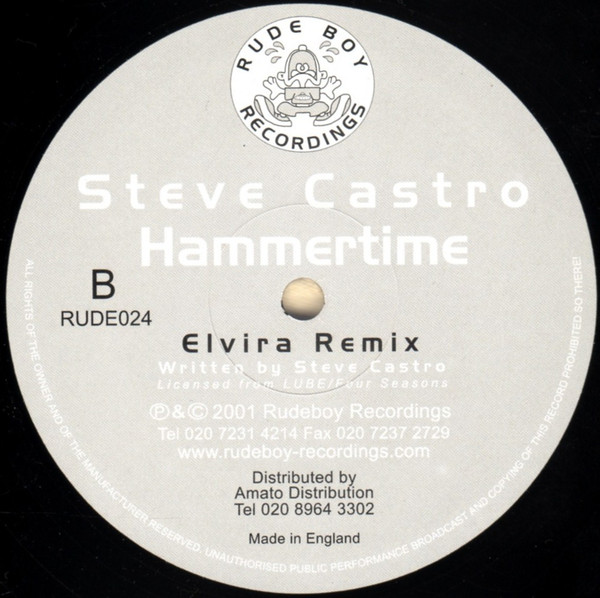 Steve Castro - Hammertime, Electronic, Hard House, 2001 - Rudeboy Recordings, UK, Vinyl 1x 12"