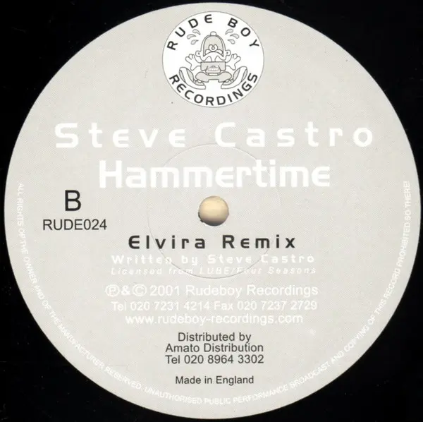 Steve Castro - Hammertime, Electronic, Hard House, 2001 - Rudeboy Recordings, UK, Vinyl 1x 12"