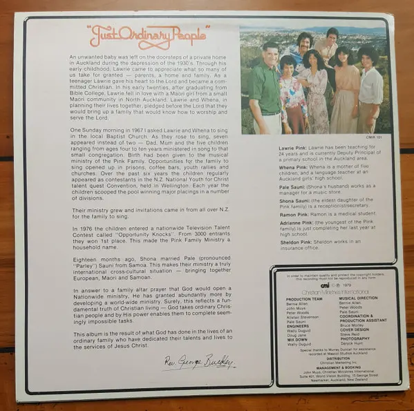Pink Family, The - Just Ordinary People, Funk / Soul, Jazz, Pop, Rock, Disco, Gospel, 1979 - Christian Ministries Internation
