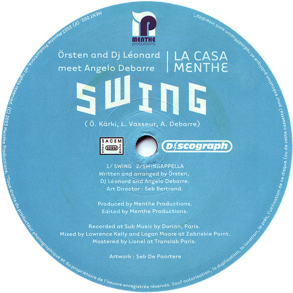 La Casa Menthe - Kitara / Swing, Electronic, Deep House, House, 2003 - Menthe Productions, France, Vinyl 1x 12", 33 ⅓ RPM