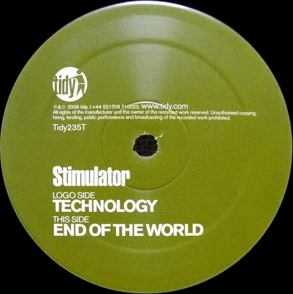 Album cover for Technology / End Of The World by Stimulator