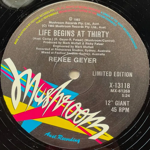 Renee Geyer - Trouble In Paradise, Pop, 1983 - Mushroom, Australia, Vinyl 1x 12", 45 RPM, Single, Limited Edition