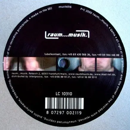 Michael Langlois - Tiefseepicknick, Electronic, Dub Techno, Minimal, 2000 - Raum...musik, Germany, Vinyl 1x 12"