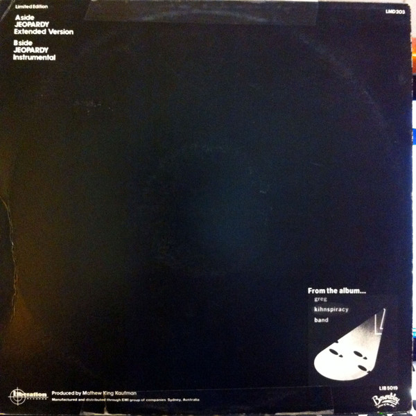 Greg Kihn Band - Jeopardy (Special Extended Version) - 1983 - Soft Rock - Beserkley, Liberation Records - Vinyl 1x 12", 45 RP