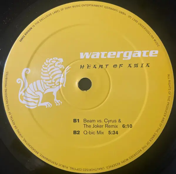 Watergate - Heart Of Asia, Electronic, Trance, 1999 - Dance Division, France, Vinyl 1x 12", 33 ⅓ RPM