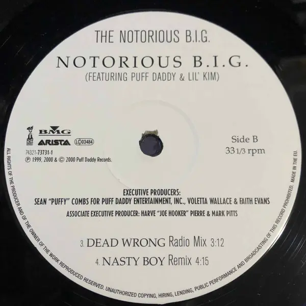 Notorious B.I.G. - Notorious B.I.G., Hip Hop, Contemporary R&B, 1999 - Puff Daddy Records, Europe, Vinyl 1x 12", 33 ⅓ RPM, St