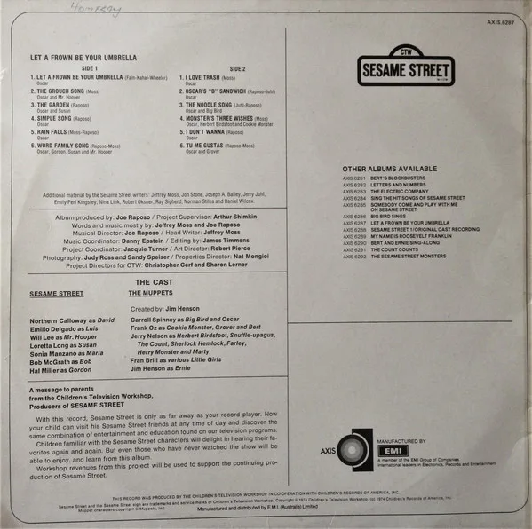 Album cover for Let A Frown Be Your Umbrella by Oscar The Grouch