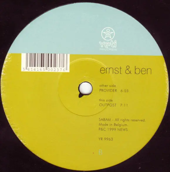Ernst & Ben - Provider / Outpost, Electronic, Progressive Trance, Trance, 1999 - Yeti Records, Belgium, Vinyl 1x 12", 45 RPM