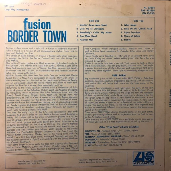 Album cover for Border Town by Fusion (19)