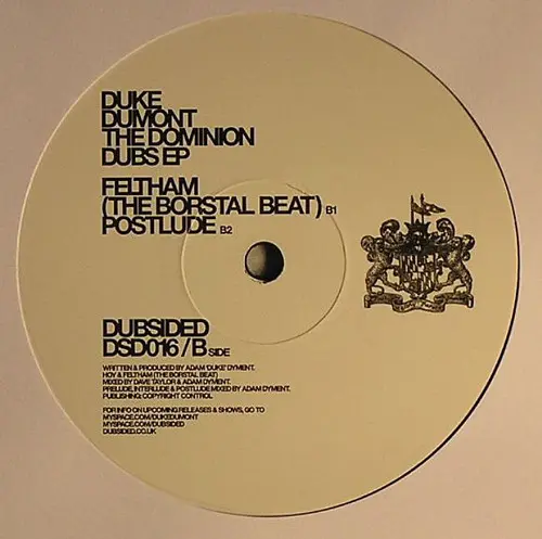 Duke Dumont - The Dominion Dubs EP, Electronic, Tech House, 2008 - Dubsided, UK, Vinyl 1x 12", EP