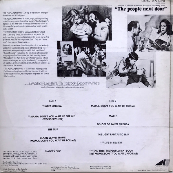 Various - The People Next Door: Original Motion Picture Soundtrack, Rock, Stage & Screen, Psychedelic Rock, Soundtrack, 1970 