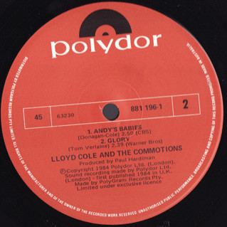 Lloyd Cole & The Commotions - Forest Fire (Extended Version), Rock, Pop Rock, 1984 - Polydor, Australia, Vinyl 1x 12", 45 RPM