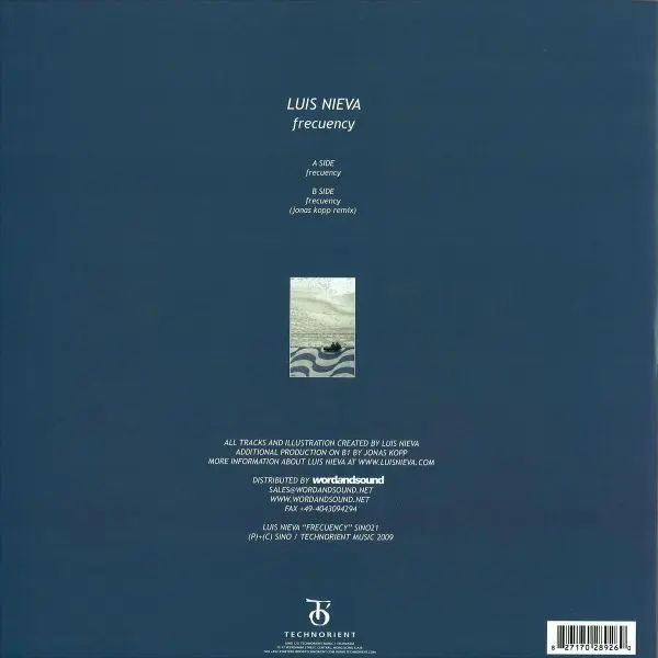 Luis Nieva - Frecuency, Electronic, Techno, 2009 - Sino, Hong Kong, Vinyl 1x 12", 45 RPM