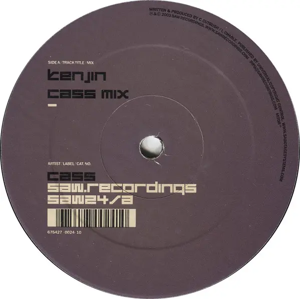 Cass Cutbush - Kenjin, Electronic, Progressive House, 2003 - Saw Recordings, US, Vinyl 1x 12", 33 ⅓ RPM