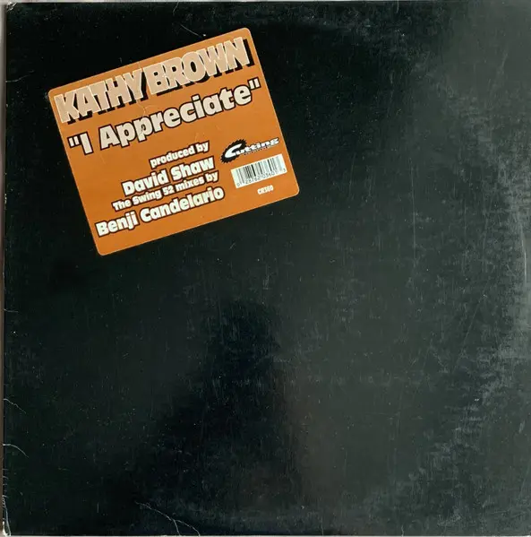 Kathy Brown - I Appreciate, Electronic, Garage House, House, 1995 - Cutting Records, US, Vinyl 1x 12", 33 ⅓ RPM