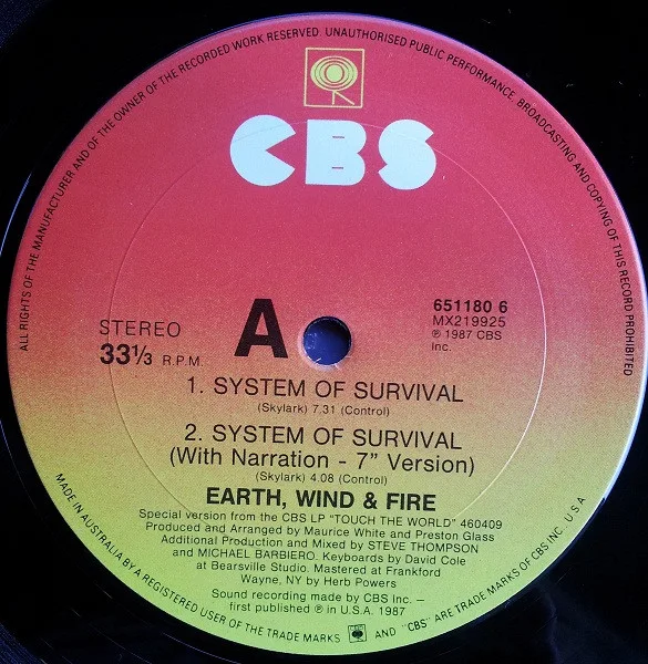 Album cover for System Of Survival (12" Mixes) by Earth, Wind & Fire