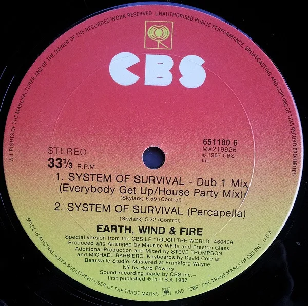 Album cover for System Of Survival (12" Mixes) by Earth, Wind & Fire
