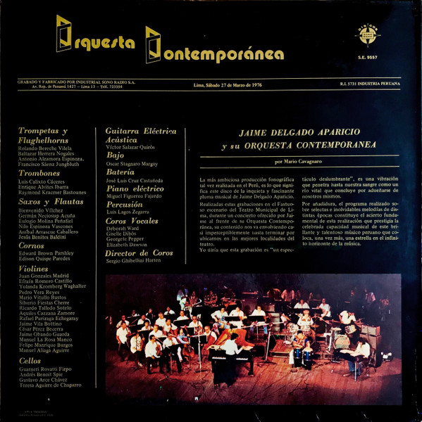 Jaime Delgado Aparicio Y Su Orquesta Contemporánea - Jaime Delgado Aparicio Y Su Orquesta Contemporánea, Funk / Soul, Jazz, L