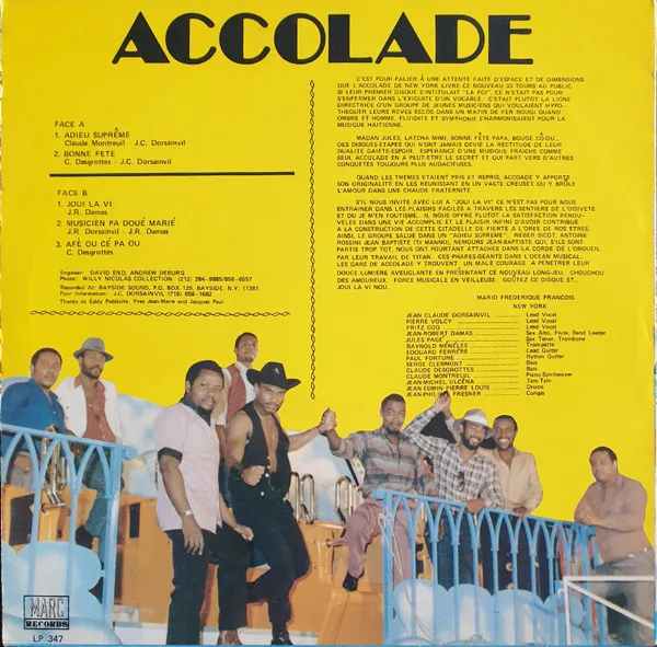 Album cover for Accolade De New York by Accolade De New York