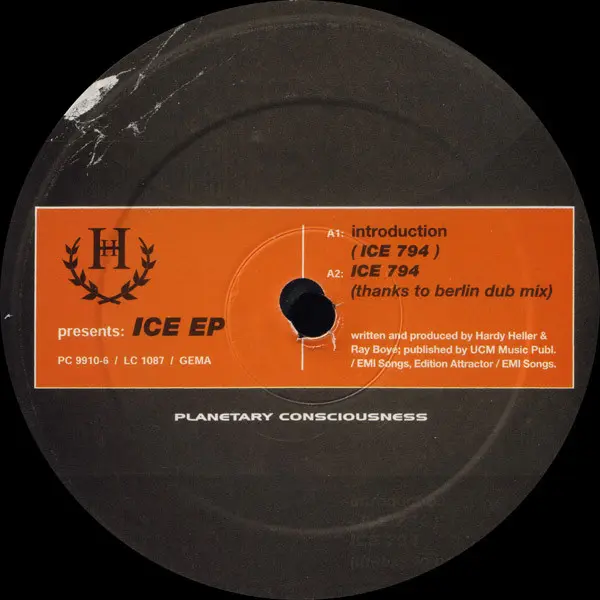 Hardy Heller - ICE EP, Electronic, Progressive Trance, 1999 - Planetary Consciousness, Germany, Vinyl 1x 12", 45 RPM, EP