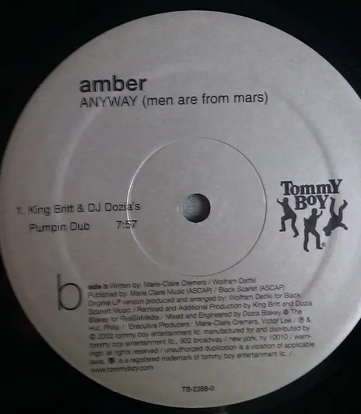 Amber - Anyway (Men Are From Mars) (Remixes), Electronic, Progressive House, Tech House, 2002 - Tommy Boy, US, Vinyl 1x 12", 