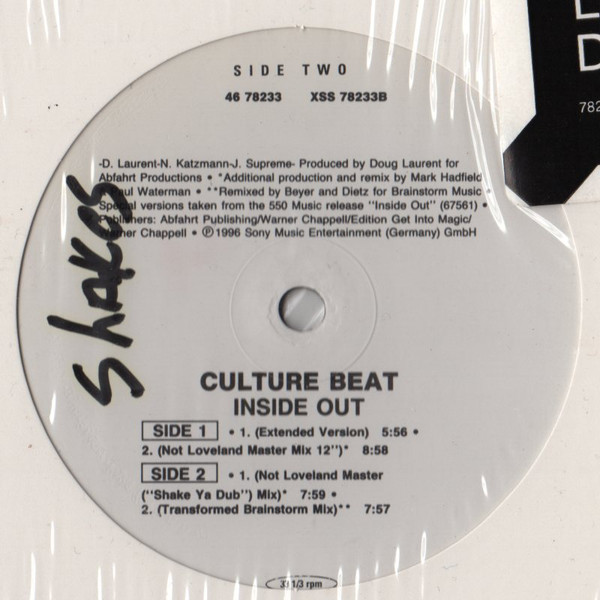 Culture Beat - Inside Out, Electronic, Euro House, 1996 - Epic Dance, US, Vinyl 1x 12"