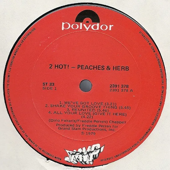 Album cover for 2 Hot! by Peaches & Herb