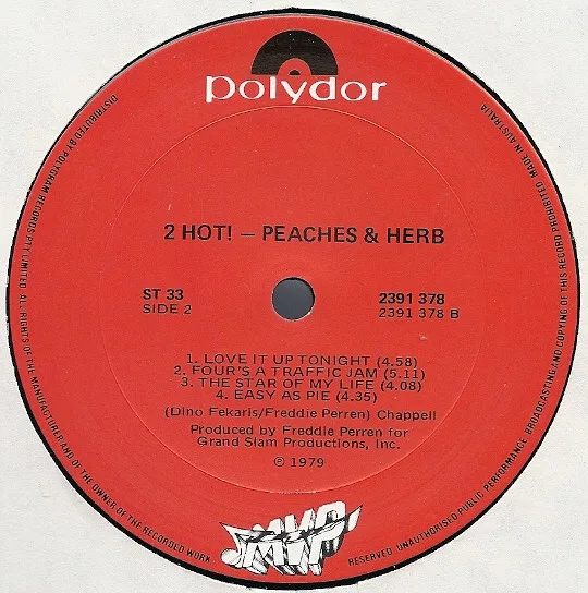 Album cover for 2 Hot! by Peaches & Herb