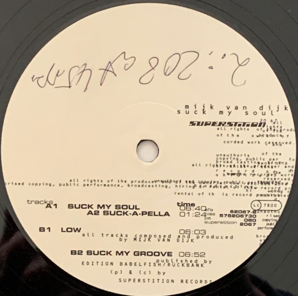 Mijk Van Dijk - Suck My Soul, Electronic, Tech House, 1996 - Superstition, Germany, Vinyl 1x 12"