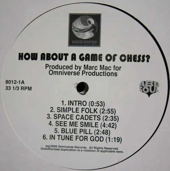 Marc Mac - How About A Game Of Chess?, Electronic, Hip Hop, Downtempo, Future Jazz, Instrumental, 2005 - ABB Soul, US, Vinyl 