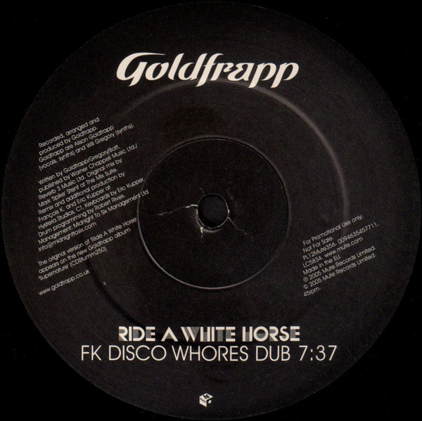 Goldfrapp - Ride A White Horse, Electronic, Electro, House, 2005 - Mute, UK, Vinyl 1x 12", 33 ⅓ RPM, 45 RPM, Promo