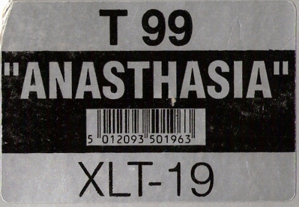 T99 - Anasthasia, Electronic, Breakbeat, Hardcore, Techno, 1991 - XL Recordings, UK, Vinyl 1x 12", 33 ⅓ RPM, Single, Stereo