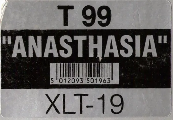 T99 - Anasthasia, Electronic, Breakbeat, Hardcore, Techno, 1991 - XL Recordings, UK, Vinyl 1x 12", 33 ⅓ RPM, Single, Stereo