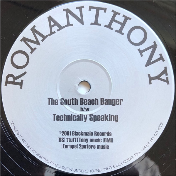 Romanthony - The South Beach Banger / Technically Speaking, Electronic, House, Black Male Records, UK, Vinyl 1x 12"