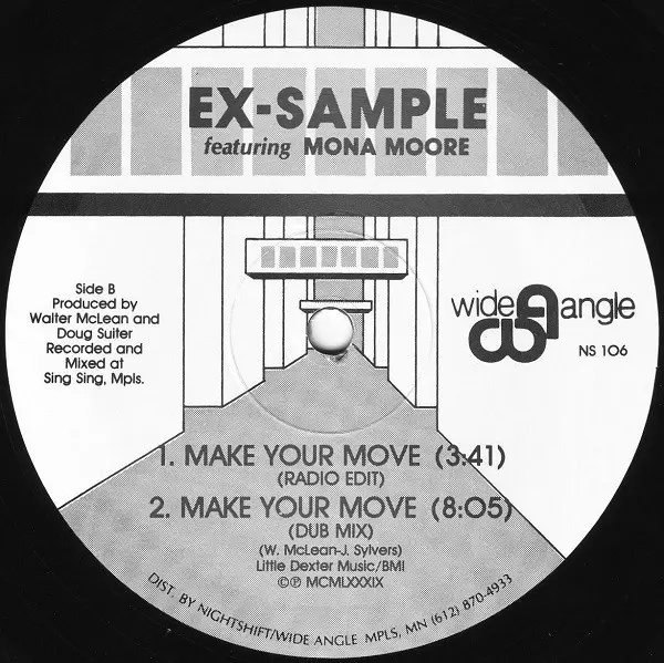Ex-Sample Featuring Mona Moore (2) - Make Your Move, Electronic, Breaks, House, 1989 - Wide Angle, US, Vinyl 1x 12", 33 ⅓ RPM