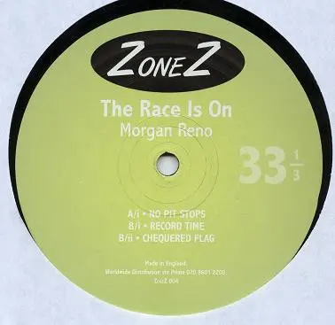 Morgan Reno - The Race Is On, Electronic, Techno, 2000 - ZoneZ, UK, Vinyl 1x 12", 33 ⅓ RPM