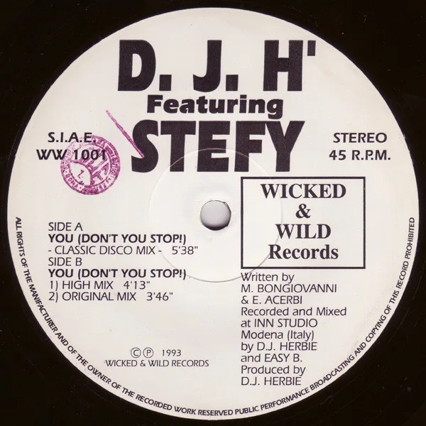 Album cover for You (Don't You Stop) by DJ H. Feat. Stefy