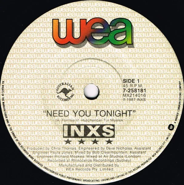 Album cover for Need You Tonight by INXS