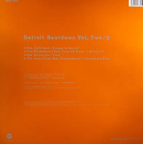 Various - Detroit Beatdown Vol. 2 EP 2, Electronic, Beatdown, Deep House, Techno, 2008 - Third Ear Recordings, UK, Vinyl 1x 1