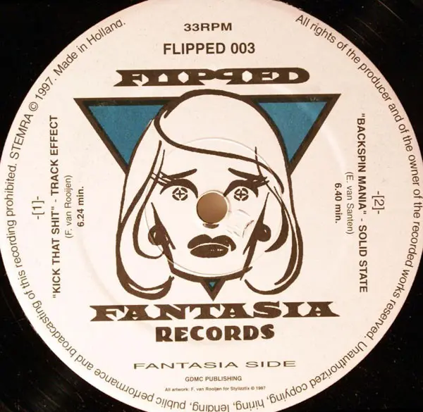 Various - Backspin EP, Electronic, Progressive House, 1997 - Flipped Fantasia, Netherlands, Vinyl 1x 12", 33 ⅓ RPM, 45 RPM, E