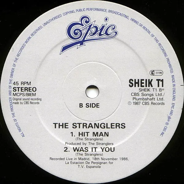 Stranglers, The - Shakin' Like A Leaf (Jelly Mix), Rock, New Wave, 1987 - Epic, UK, Vinyl 1x 12", 45 RPM