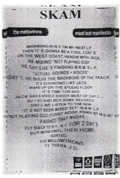 Mellowtrons, The - The Mellowtrons / Meat Beat Manifesto, Electronic, Breaks, Dub, 1999 - Skam, UK, Vinyl 1x 12", 45 RPM