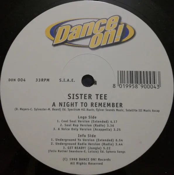 Album cover for A Night To Remember by DFX (7) & Tin Tin The Koolness Present Sister Tee