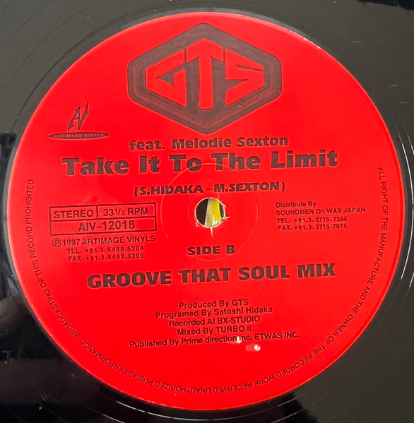 GTS Feat. Melodie Sexton - Winter Night Memories / Take It To The Limit, Electronic, House, 1997 - Artimage Vinyls, Japan, Vi
