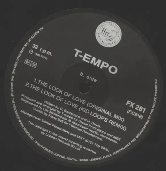 T-Empo - The Look Of Love / The Blue Room, Electronic, Progressive House, 1996 - FFRR, UK & Europe, Vinyl 1x 12", 33 ⅓ RPM