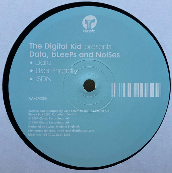 Digital Kid, The - Data, Bleeps And Noises, Electronic, Deep House, House, 2001 - Classic, UK, Vinyl 1x 12", 33 ⅓ RPM
