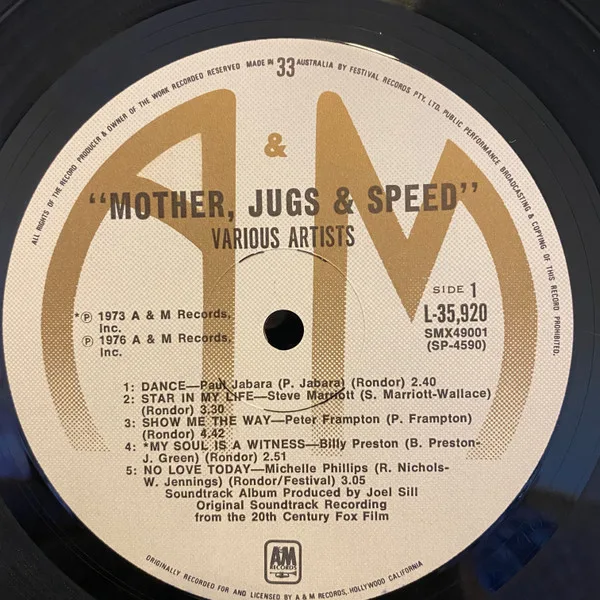 Album cover for Mother, Jugs & Speed (Original Soundtrack) by Various