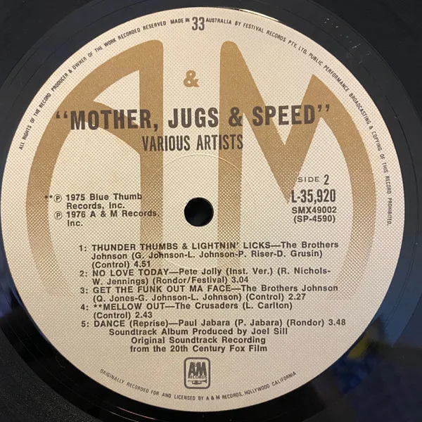 Album cover for Mother, Jugs & Speed (Original Soundtrack) by Various