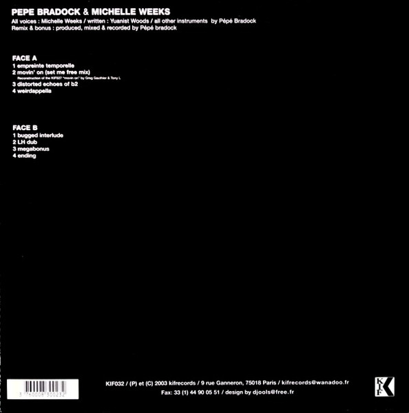 Pépé Bradock & Michelle Weeks - Distorted Echoes, Electronic, Abstract, Deep House, House, 2003 - Kif Recordings, France, Vin
